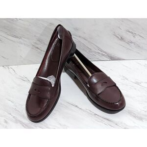 White Mountain Womens Burgundy Slip On Leather Loafer Size 8.5 New In Box